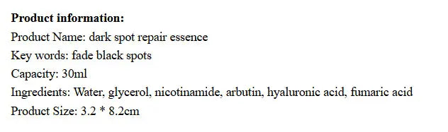 Fade Skin Spots Moisturizing Care Solution Direct x